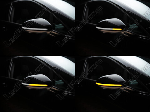 Osram LEDriving® dynaamisten vilkkujen valon eri vaiheet Volkswagen Golf 7 sivupeileille