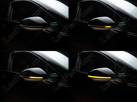 Osram LEDriving® dynaamisten vilkkujen valon eri vaiheet Volkswagen Golf 8 sivupeileille
