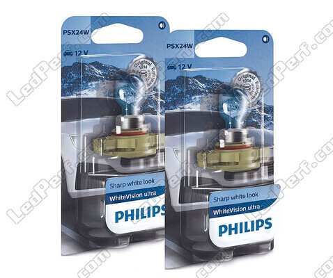 2 polttimon paketti PSX24W Philips WhiteVision ULTRA + parkkivalot - 12276WVUB1
