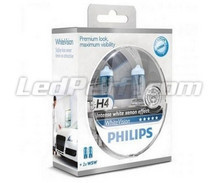 2 polttimon paketti H4 Philips WhiteVision + 2 W5W WhiteVision (Uusi!)