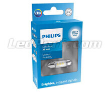 LED-sukkulapolttimo C7W 38mm Philips Ultinon Pro6000 Kylmä valkoinen 6000K - 11854CU60X1 - 12V