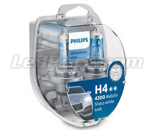 2 polttimon paketti H4 Philips WhiteVision ULTRA + parkkivalot - 12342WVUSM