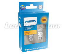 2x Philips WY5W / W5W Ultinon PRO6000 oranssi LED-lamput - T10 - 11961AU60X2